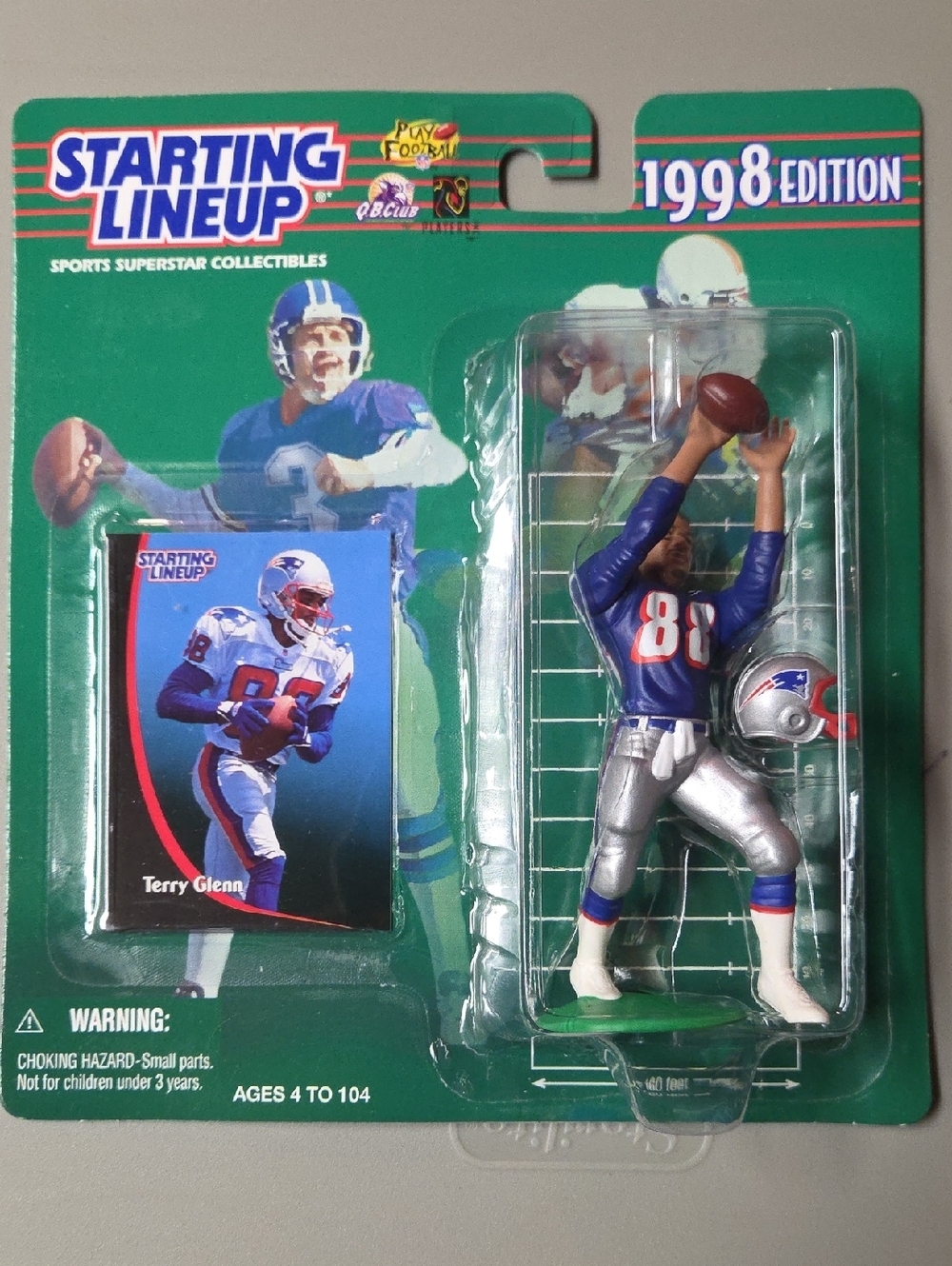 Starting Lineup 1998 Edition Terry Glenn Action Figure - Blue & Silver